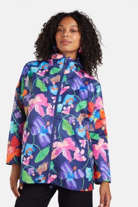gorman Trippy Flowers Raincoat / women’s hooded floral print raincoats / womens printed rain jackets - flipped
