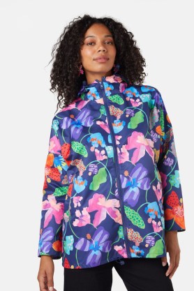 gorman Trippy Flowers Raincoat / women’s hooded floral print raincoats / womens printed rain jackets