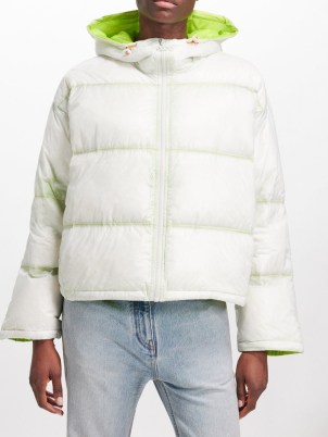 Diesel White W-Birdy lightweight ripstop padded jacket – women’s hooded winter jackets - flipped