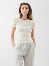 FLORE FLORE Car organic-cotton jersey T-shirt in off white ~ women’s short sleeve tee ~ womens crewneck t-shirts