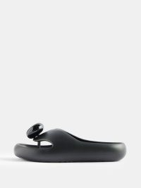 LOEWE Bubble foam-rubber slides in black | women’s toe post sliders | womens moulded footbed summer sandal