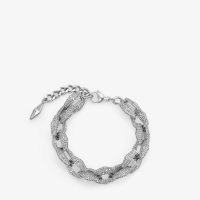 JIMMY CHOO Diamond Chain Bracelet Silver-Finish with Pave Crystals – crystal bracelets – designer jewellery