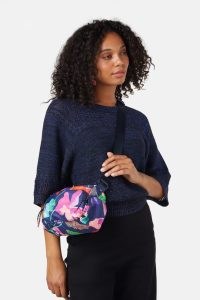gorman Floral Croc Shoulder Bag Black / water resistant crossbody / sustainable cross body bags made with recycled materials
