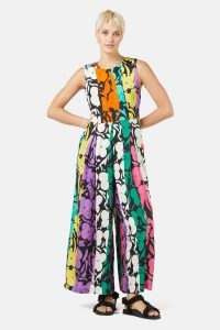 gorman Flower Stripe Pantsuit / floral multicoloured jumpsuit / striped sleeveless jumpsuits / women’s wide leg pantsuits