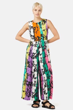 gorman Flower Stripe Pantsuit / floral multicoloured jumpsuit / striped sleeveless jumpsuits / women’s wide leg pantsuits