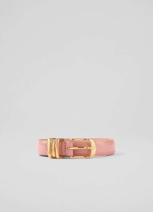 L.K. BENNETT Georgette Pink Leather Belt ~ women’s luxe style belts - flipped