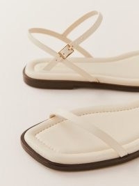 Reformation Lake Flat Sandal in Almond Leather ~ luxe off white flats ~ strappy summer sandals