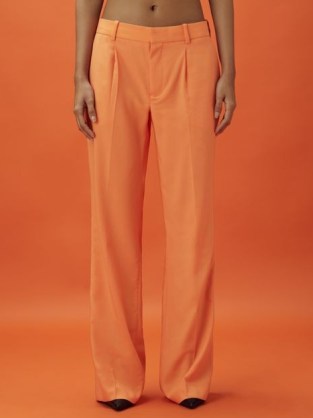 REISS SPEED MCLAREN F1 WIDE LEG TROUSERS in PAPAYA / women’s orange spring – summer trouser - flipped