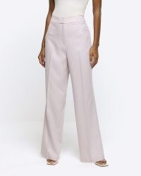 RIVER ISLAND Pink Diamante Straight Leg Trousers ~ women’s embellished evening trouser
