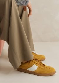 ME and EM Retro Trainer in Mustard ~ women’s dark yellow LWG certified leather trainers ~ womens vintage inspired sports shoes