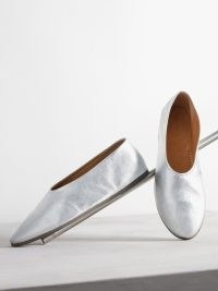Marsèll Coltellaccio leather ballet flats | silver metallic ballerinas | women’s flat shoes