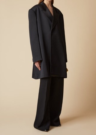 KHAITE THE RAY COAT in Black ~ women’s contemporary oversized coats - flipped