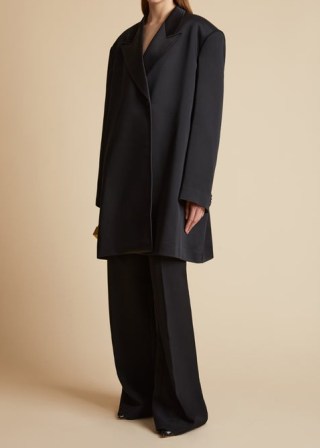 KHAITE THE RAY COAT in Black ~ women’s contemporary oversized coats