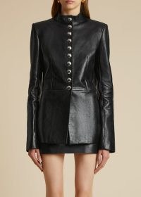 KHAITE THE SAMUEL JACKET in Black Leather ~ womens luxury military style jackets