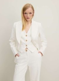 L.K. BENETT Avery Cream Italian Cotton Jacket ~ chic off white spring jackets for 2024