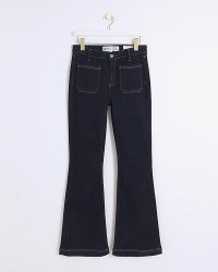River Island Blue Front Pocket Flared Jeans | 70s inspired flares | retro style denim fashion