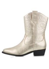 DWRS SANDSTONE METALLIC WESTERN BOOT in CHAMPAGNE / shiny leather cowboy boots