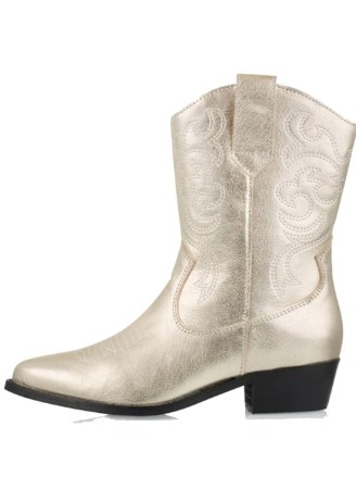 DWRS SANDSTONE METALLIC WESTERN BOOT in CHAMPAGNE / shiny leather cowboy boots