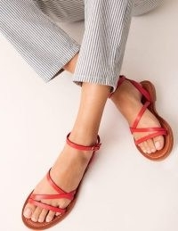 Boden Everyday Flat Sandals in Post Box Red ~ strappy flat sandal