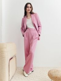 JIGSAW Fluid Twill Knox Jacket in Pink ~ women’s sleek single breasted jackets