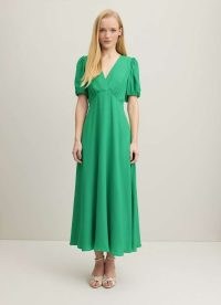 L.K. BENNETT Hermia Green Crepe Maxi Dress ~ floaty split sleeve occasion dresses ~ summer event occasionwear