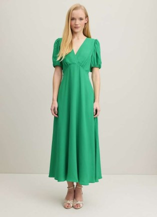 L.K. BENNETT Hermia Green Crepe Maxi Dress ~ floaty split sleeve occasion dresses ~ summer event occasionwear