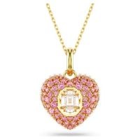 SWAROVSKI Hyperbola Pink Heart pendant Octagon cut, Crystal pearls, Gold-tone plated ~ pendants with crystals