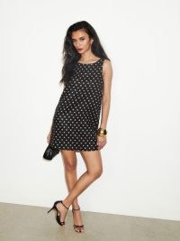 Reformation Jessi Linen Dress in Ritz Dot / chic sleeveless spot print relaxed fit mini dresses