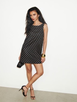 Reformation Jessi Linen Dress in Ritz Dot / chic sleeveless spot print relaxed fit mini dresses