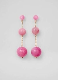 L.K. BENNETT Malon Pink Acrylic Ball Drop Earrings ~ summer occasion fashion jewellery ~ candy coloured drops
