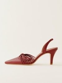 The Reformation Natanya in Brick Red Leather ~ red snip toe leather slingbacks