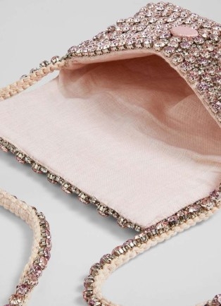 L.K. BENNETT Rose Pink Crystal Shoulder Bag ~ luxe occasion bags - flipped