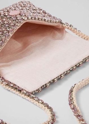 L.K. BENNETT Rose Pink Crystal Shoulder Bag ~ luxe occasion bags