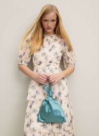 L.K. BENNETT Taylor Blue Satin Handbag / silky occasion bags / summer event handbag