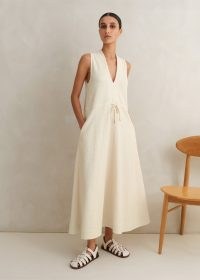ME AND EM Textured Maxi Dress in Cream ~ sleeveless relaxed fit summer dresses ~ chic fashion ~ minimalist clothing