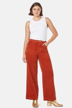 gorman Atlanta Cord Jean in Rust – women’s orange brown organic cotton corduroy jeans