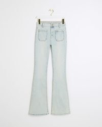 River Island Blue High Waisted Flared Jeans | women’s denim flares