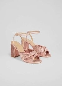 L.K. BENNETT Eliana Pink Crinkle Satin Sandals ~ block heel summer occasion sandal
