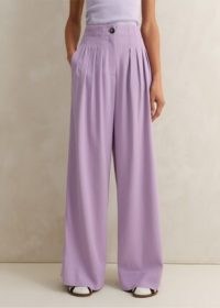 ME and EM Fluid Micro Pleat Wide-Leg Trouser in Dusted Lilac ~ women’s chic spring trousers