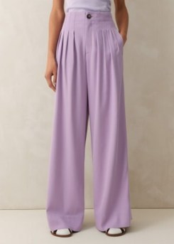 ME and EM Fluid Micro Pleat Wide-Leg Trouser in Dusted Lilac ~ women’s chic spring trousers - flipped