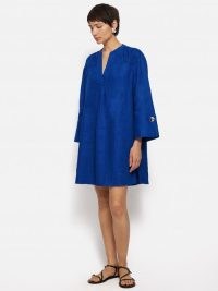 Jigsaw Linen Kaftan Dress in Blue – women’s relaxed fit summer dresses