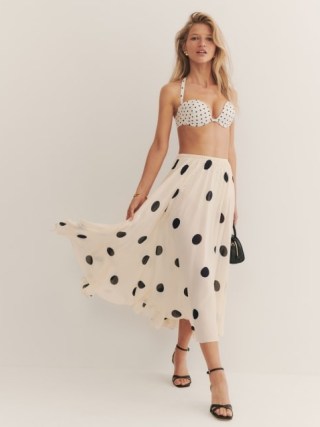 Reformation Libby Skirt in Ping Pong | floaty spot print skirts - flipped