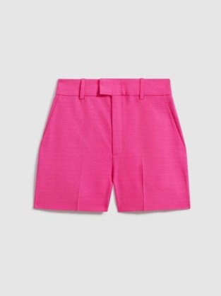 REISS HEWEY TAILORED TEXTURED SUIT SHORTS in PINK - flipped