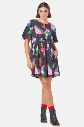 gorman Spring Chicken Smock Dress – short sleeve printed organic cotton dresses