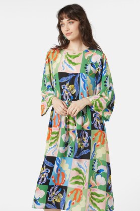 gorman x Sarah Gordon Window Garden Scarf Dress – floral wide sleeve dresses