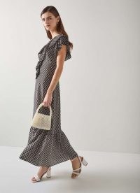 L.K. BENNETT Daphne Polka Dot Pleated Dress ~ vintage style summer event dresses