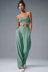 alo yoga HIGH-WAIST PURSUIT TROUSER in Botanical Green ~ women’s loose relaxed fit trousers