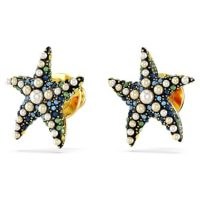 SWAROVSKI Idyllia stud earrings Starfish, Small, Multicoloured, Gold-tone plated – ocean inspired studs with crystals and pearls