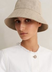 ME AND EM Italian Linen Bucket Hat in Natural / women’s chic summer hats
