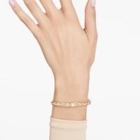 SWAROVSKI Numina bangle in Mixed round cuts, White, Gold-tone plated – crystal embellished bangles – contemporary jewellery